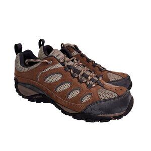 Merrell Men’s 9 Faraday Hiking Shoes Stone/Ebony Trail Outdoor Rugged Gorpcore